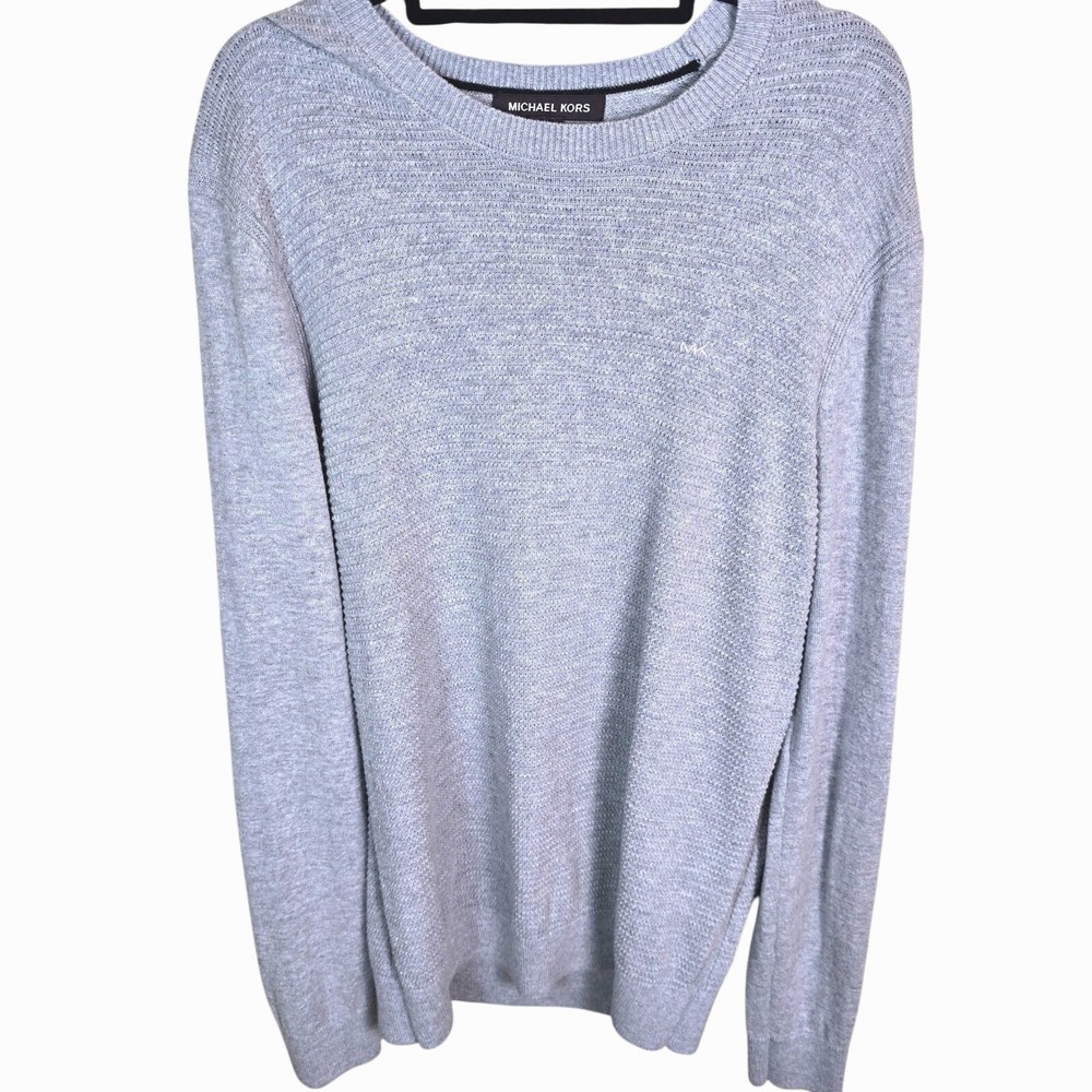Michael Kors Wool Blend Men's Size M Long Sleeve Crew Neck Textured Knit Sweater